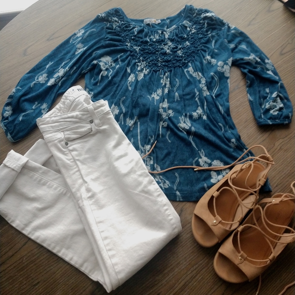 Women's long sleeve shirt large teal